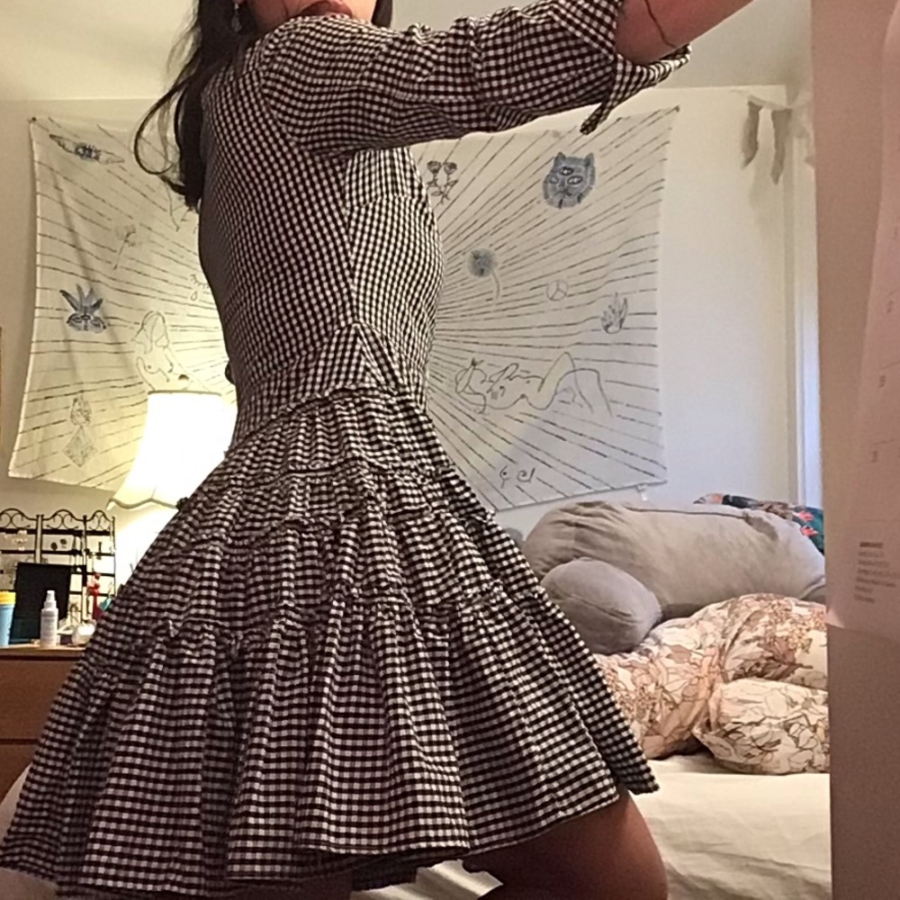 Checkered button down dress